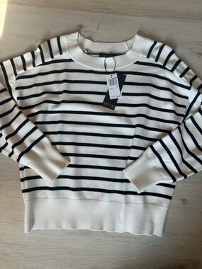 Truth Cream and Black Striped Knit Sweater